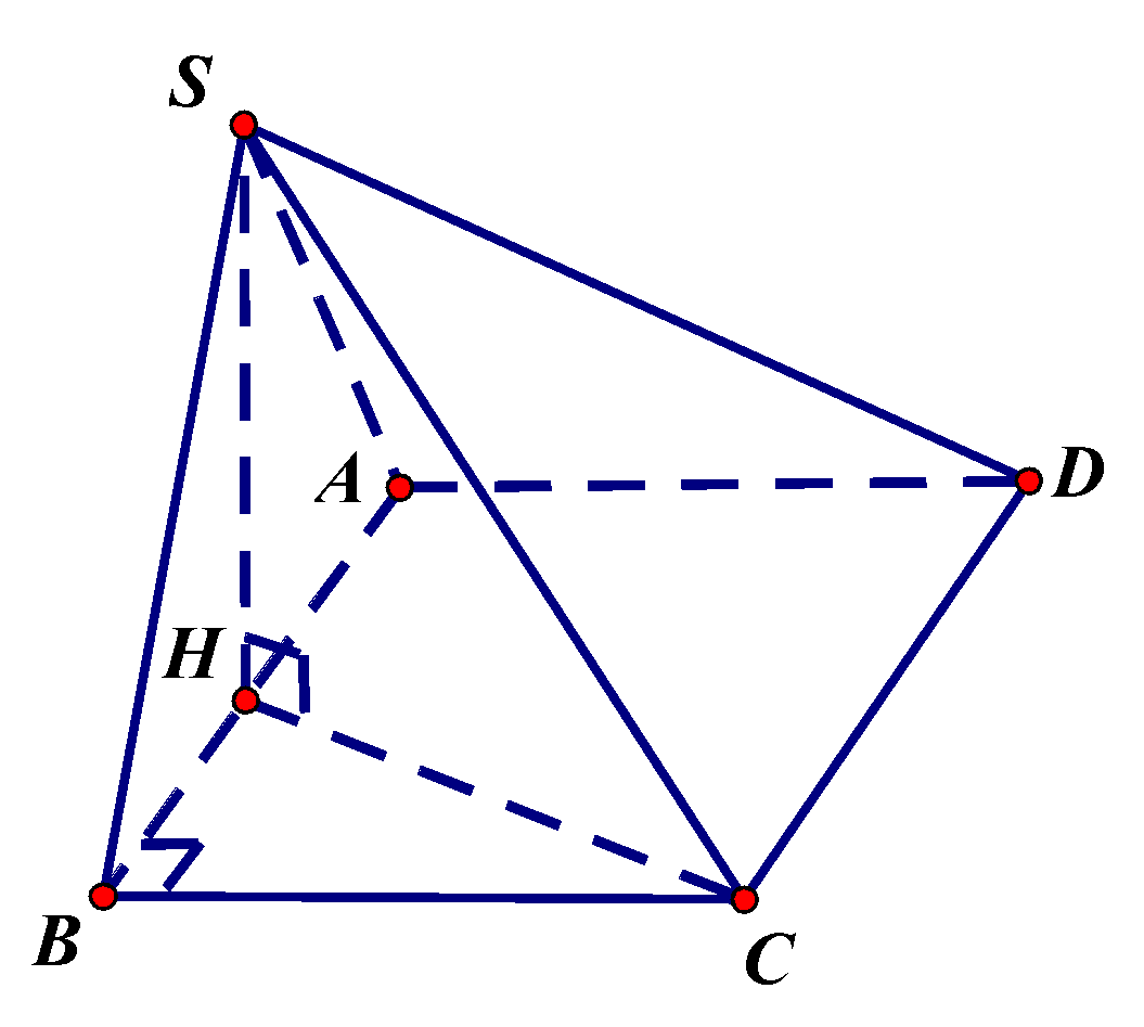Cho hình chóp (S.ABCD)có đáy là hình vuông cạnh (asqrt 2 ), tam giác (SAB) cân tại (S) và nằm trong mặt phẳng vuông góc với đáy, (SC = 2a). Thể tích khối chóp (S.ABCD)là:</p> 1