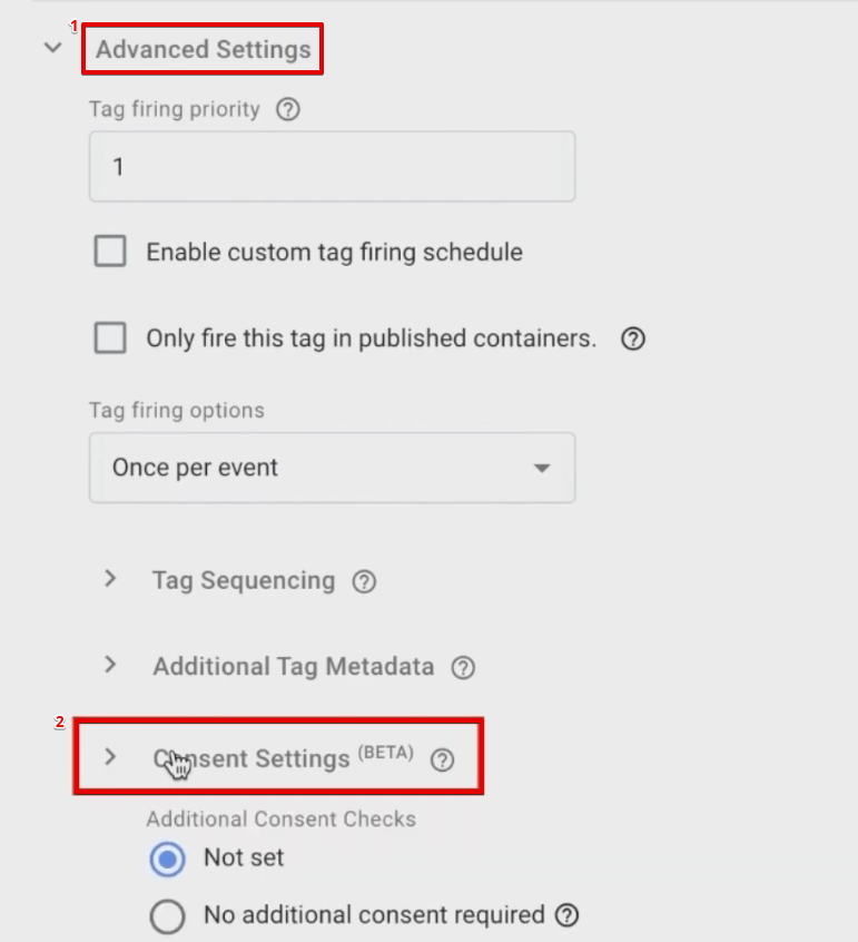 Configuring advanced consent settings on a Facebook pixel Tag in GTM 