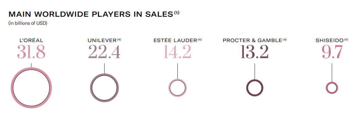 美妝界股票的首選雅詩蘭黛：美妝界企業年度銷售排行榜