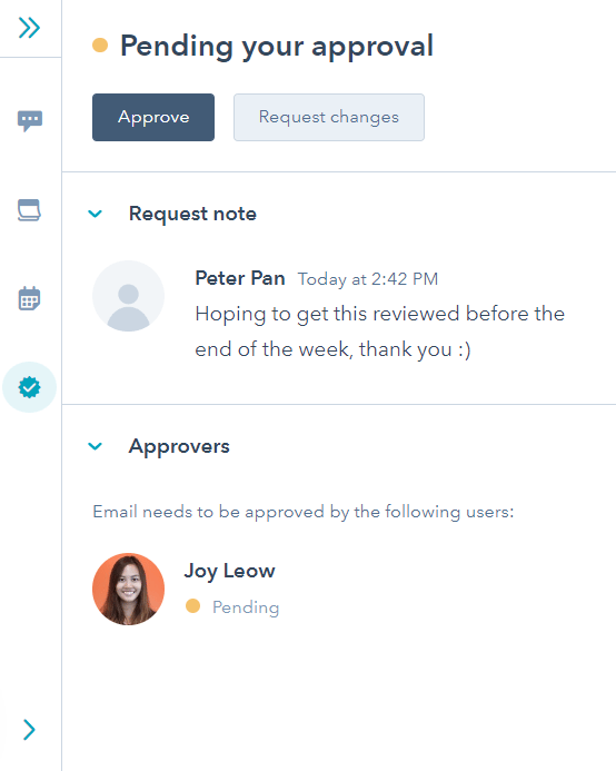 HubSpot Content Approvals functionality