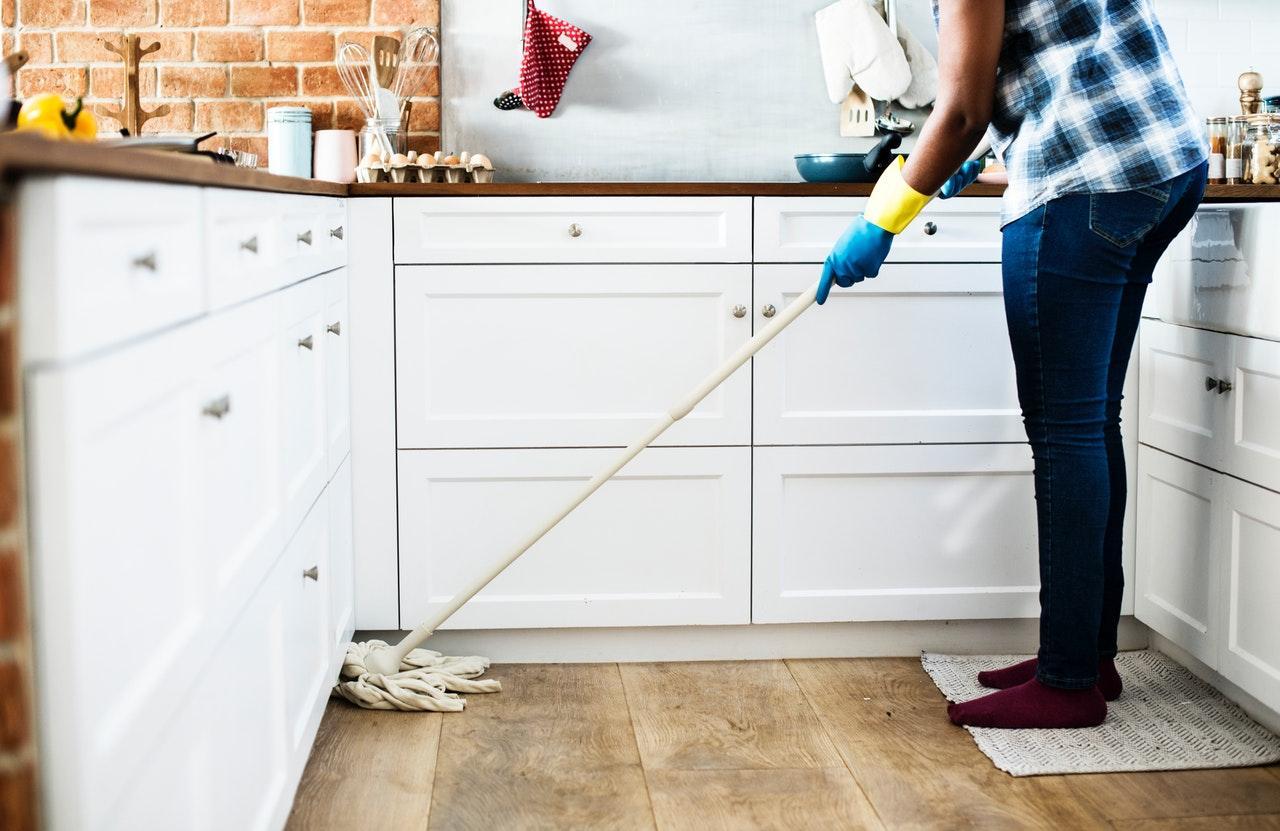lady mopping kitchen floor
