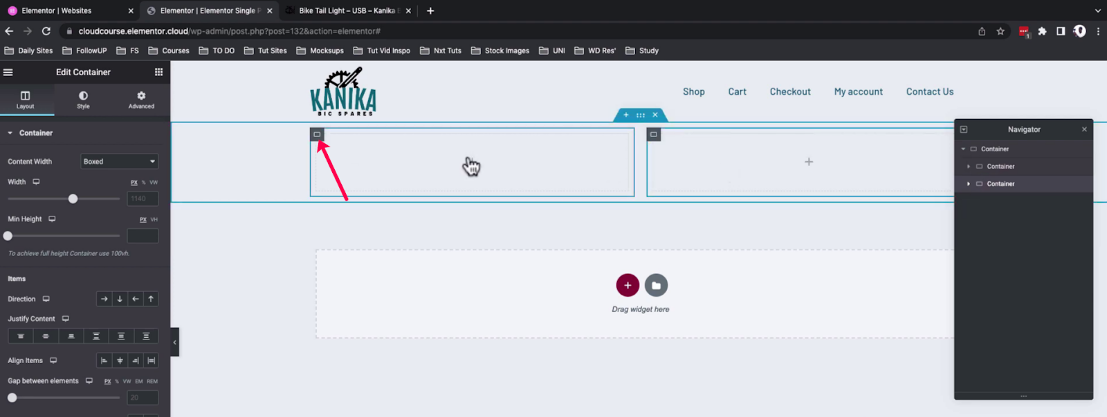 Elementor single product page