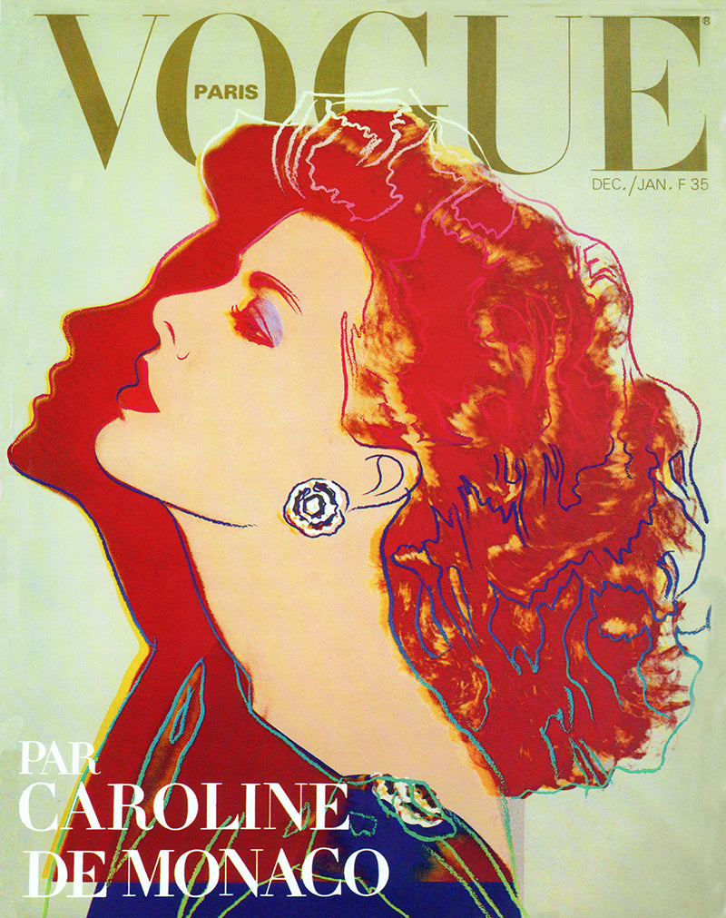 Andy Warhol, Vogue cover featuring Caroline, Princess of Hanover, December/January 1984 issue. 