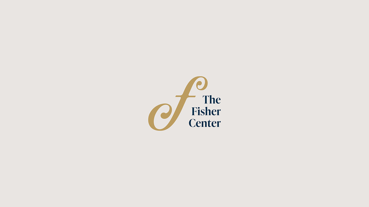 Artifacts from the branding and visual identity project for the Fisher Center