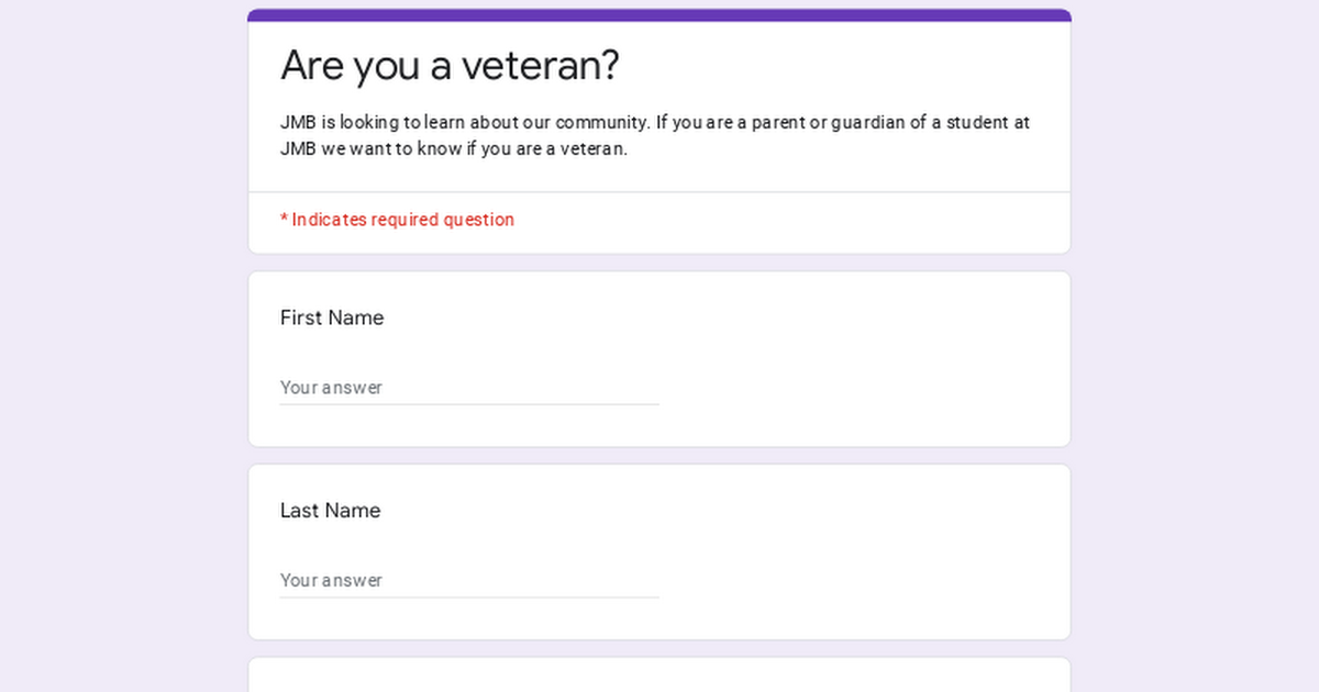 Are you a veteran?