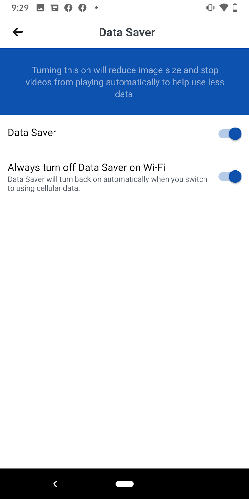 how to limit facebook data usage