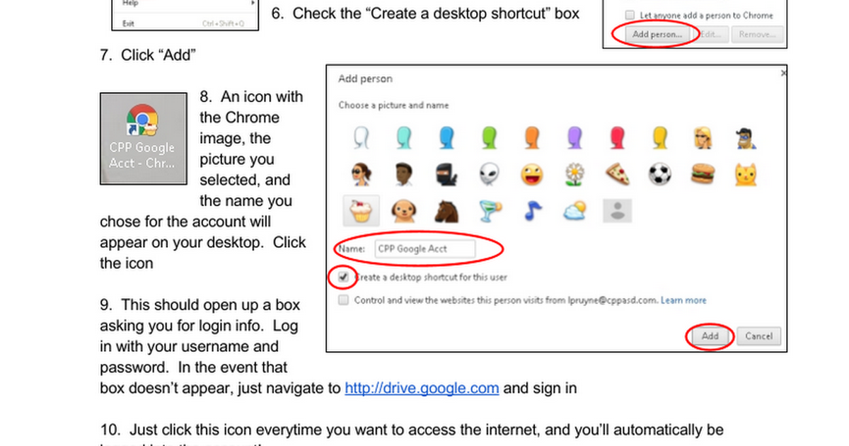 Creating a User Account on Google Chrome