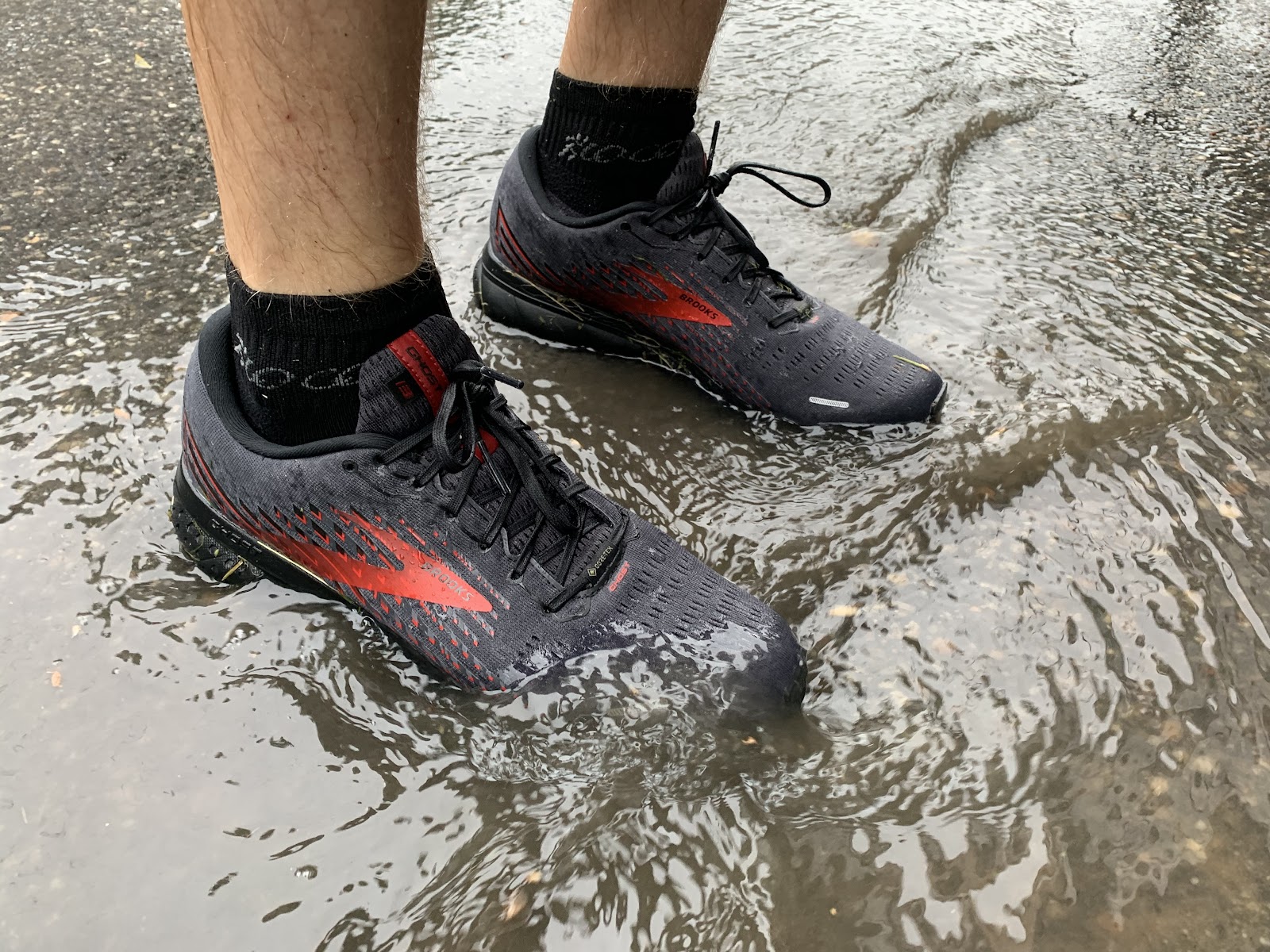 Ladies DNA Loft Absorption Running Shoes Brooks Ghost 13 GTX Grey Waterproof