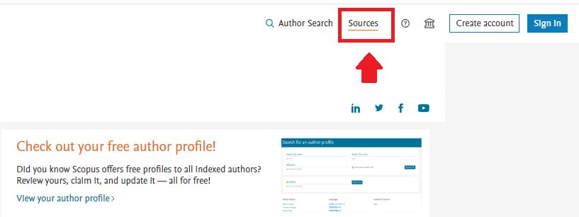 Klik menu “Source” di laman Scopus