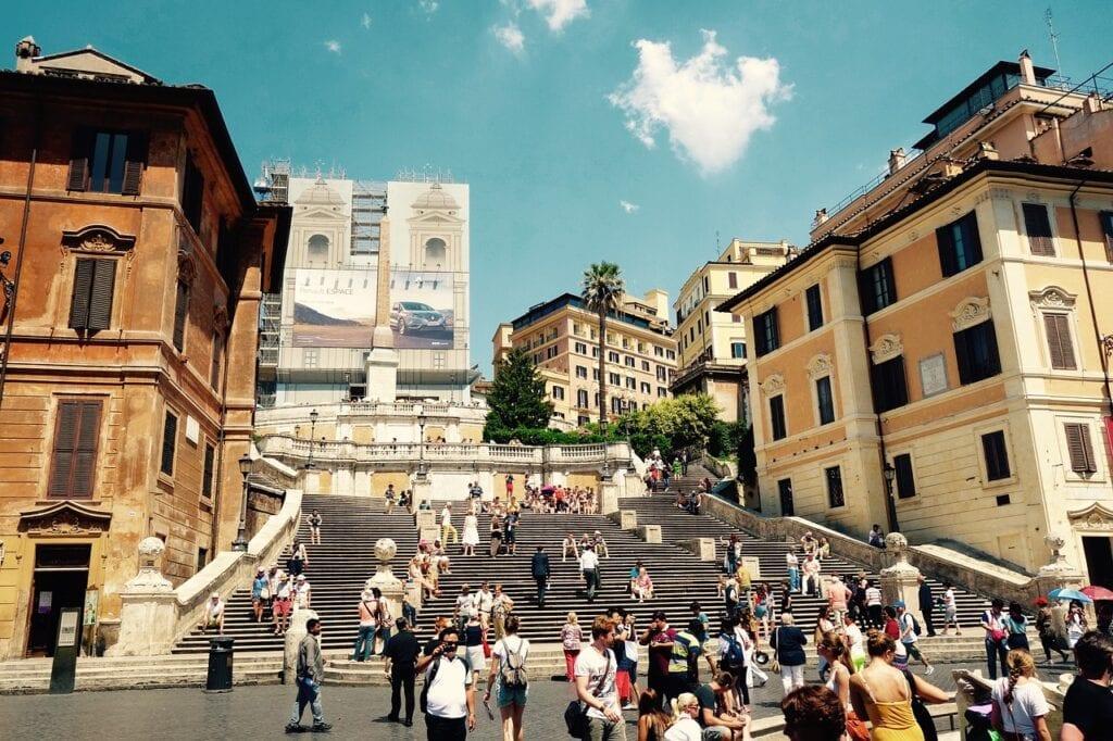 tourists visiting rome
