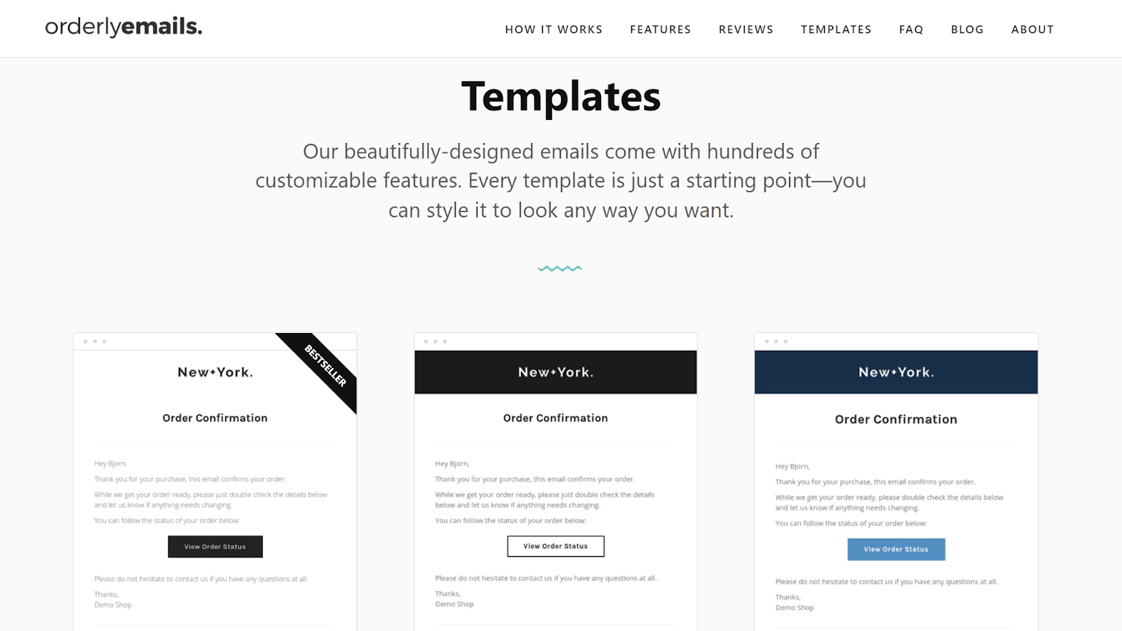 Orderly Emails Templates