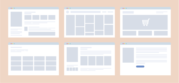 Design elements for a website - Create a website structure or wireframe.
