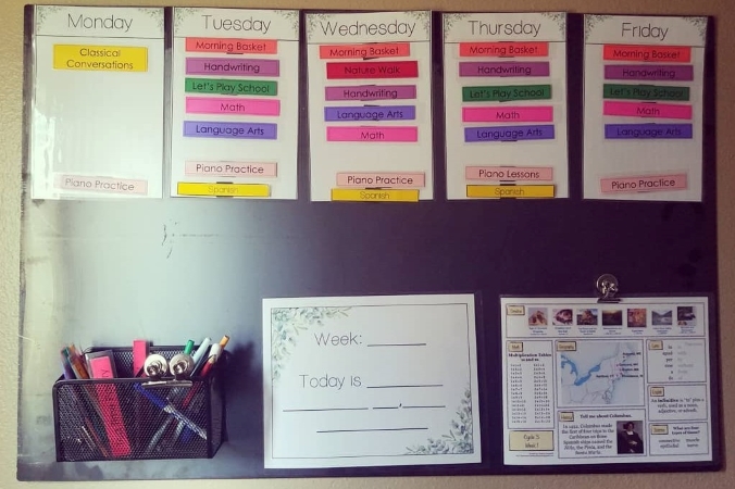 a school schedule for home learning