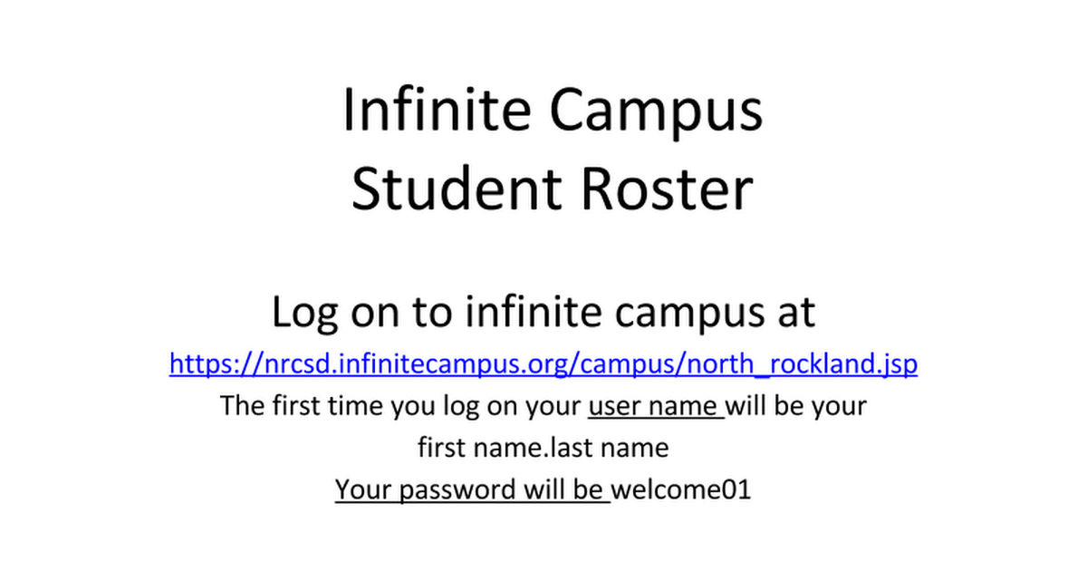 Infinite Campus 1 Class Rosters.pptx
