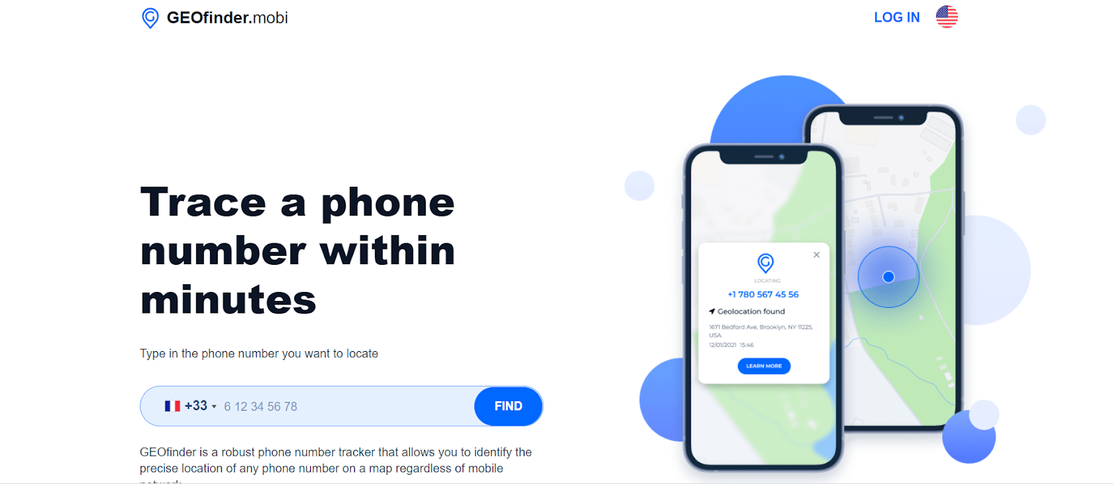 GeoFinder app enables tracking a cell phone location by phone number