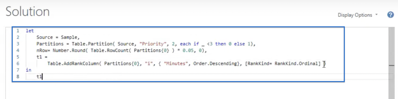 Power BI Function: Table.AddRankColumn