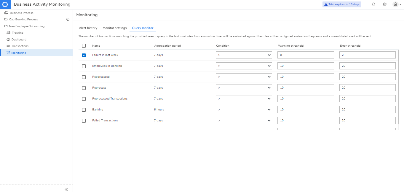 query monitor