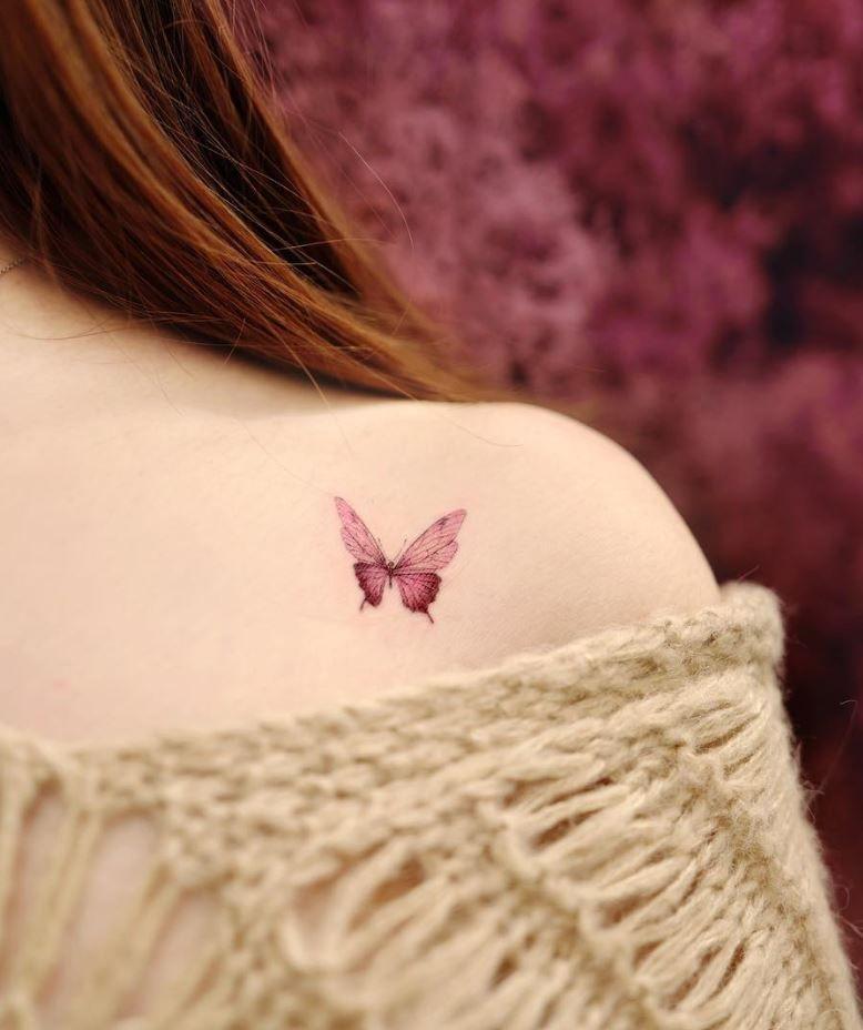 Pink Butterfly Tattoo | Pink tattoo, Butterfly tattoo designs, Butterfly  tattoos for women