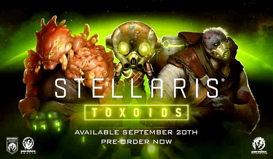 artwork from the "Toxoid" DLC from the game Stellaris, showing the release date of it