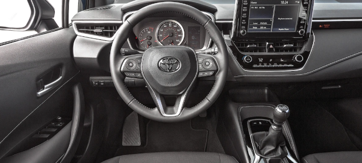 interior shot of all-new 2019 corolla hatchback