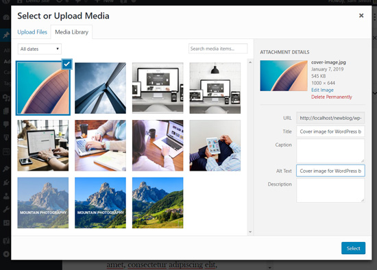 Carregar imagem de capa no editor de blocos do WordPress