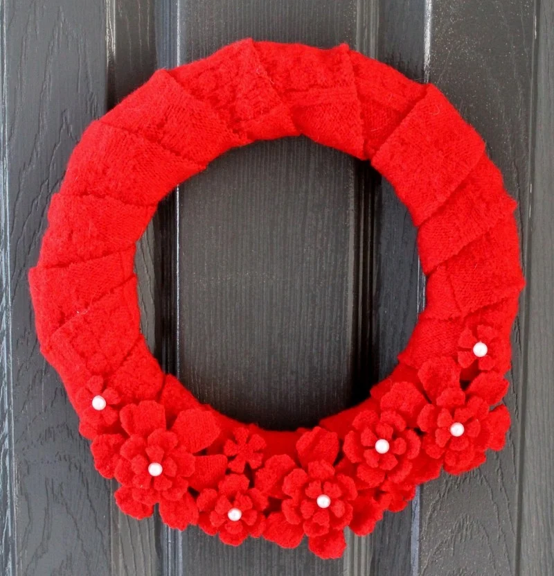 Valentines Day Sweater Wreath