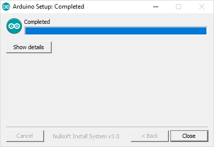 This is a screenshot of a computer showing a completed Arduino setup.