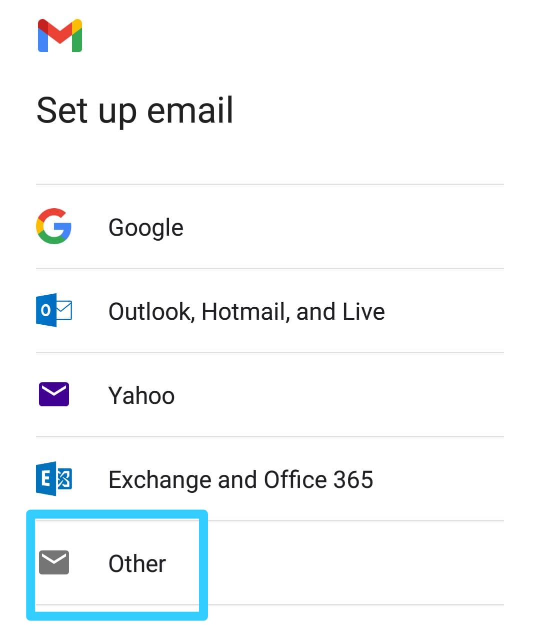 Akses email domain dengan Gmail, klik Other