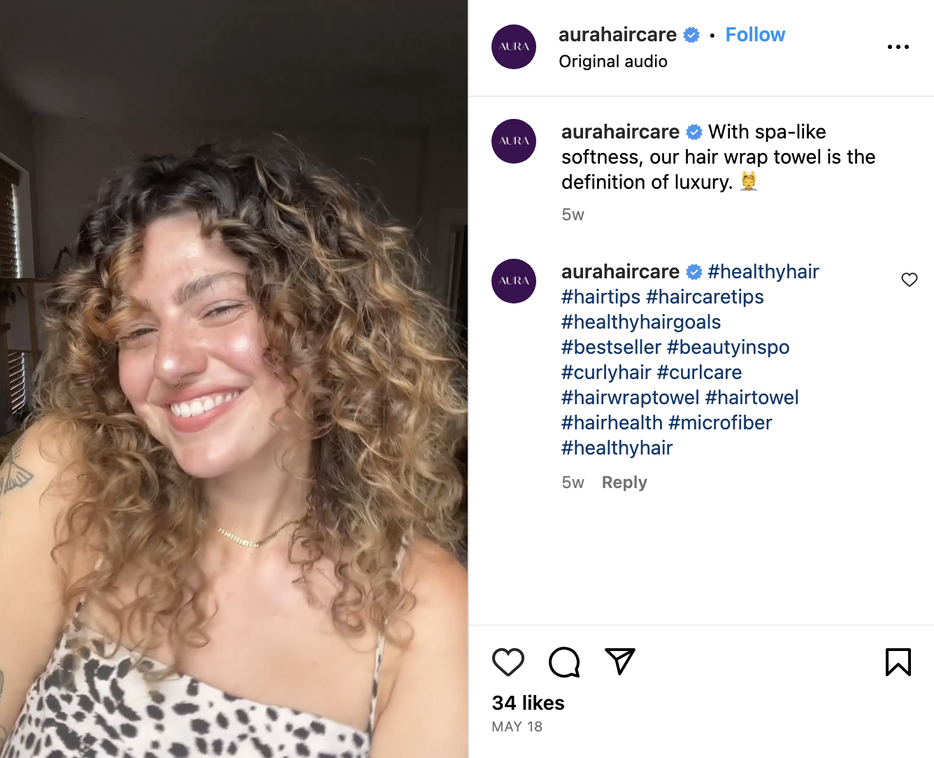 Aura hair care brand working with influencers