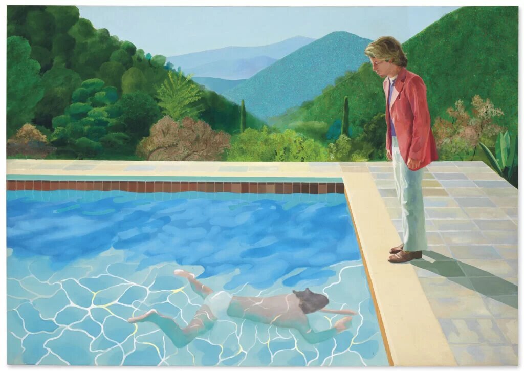 10 Most Expensive Artworks by Living Artists: David Hockney, Portrait of an Artist (Pool with Two Figures), 1972. Christie`s.