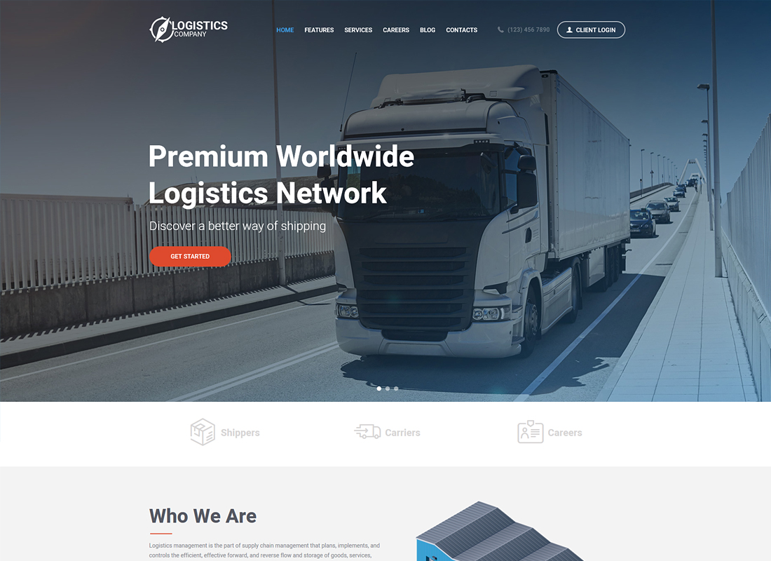Empresa de Logística |  Tema de WordPress para logística / transporte / almacenamiento