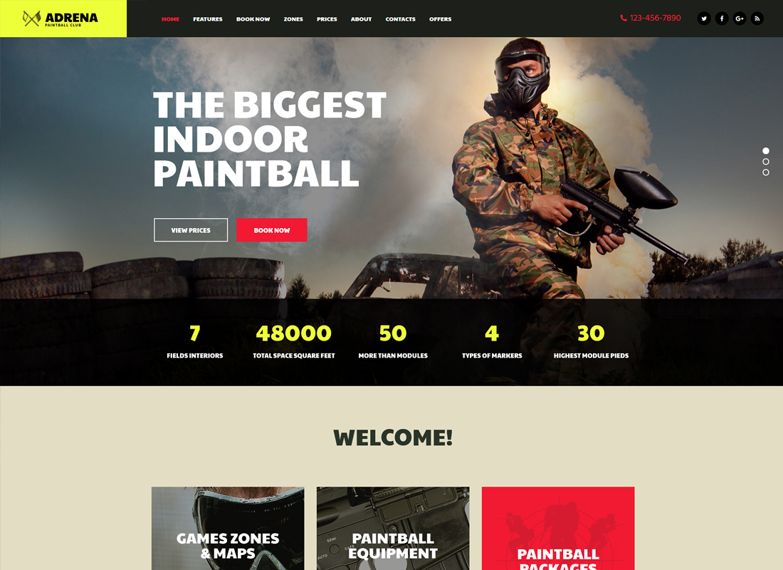 Adrena - Tema de WordPress para Airsoft Club y Paintball