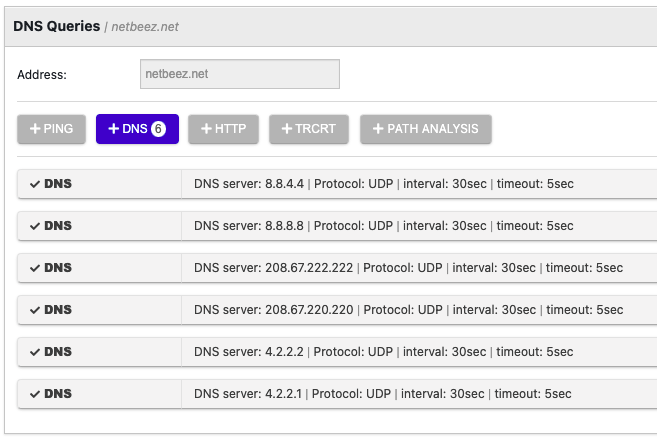 Monitor a custom target DNS