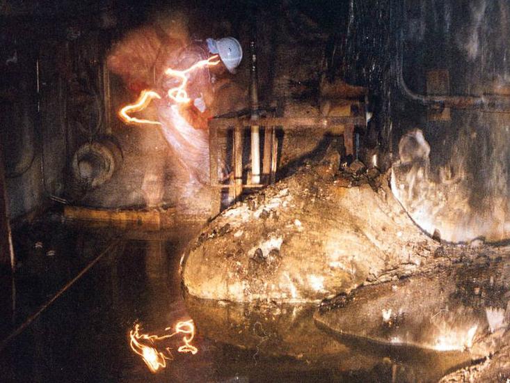 1 - The molten radioactive core after the Chernobyl accident
