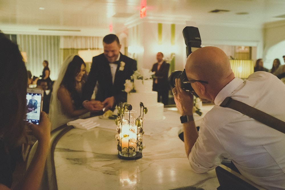 wedding couple inside room