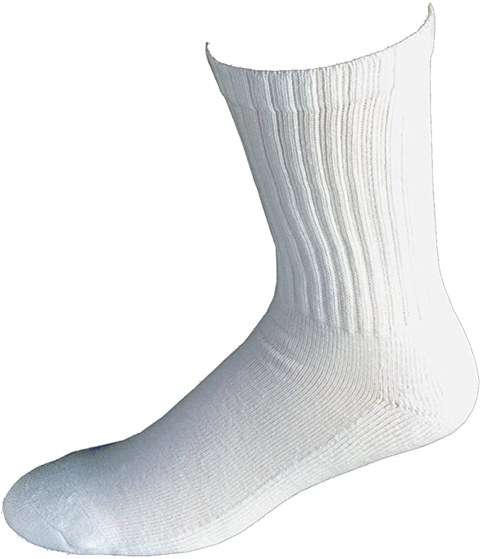 Dryons Men's Moisture Wicking White Crew Acrylic Socks - 12 pairs - Made in USA