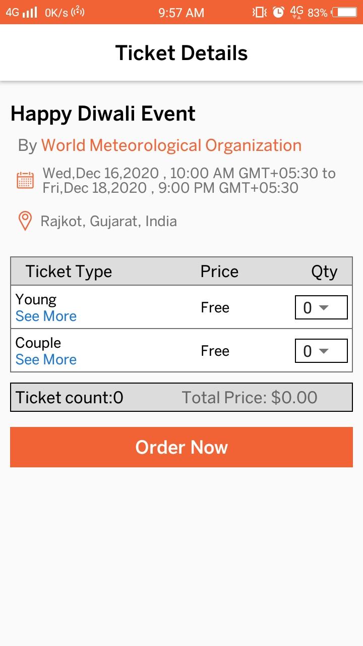 Ticket details on EventZ user app