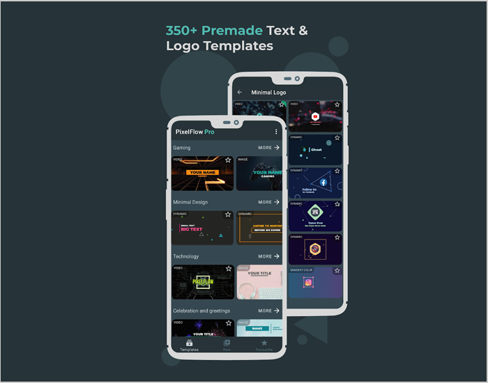 Text serta Templates Logo Dari PixelFlow Aplikasi Pembuat Intro Online