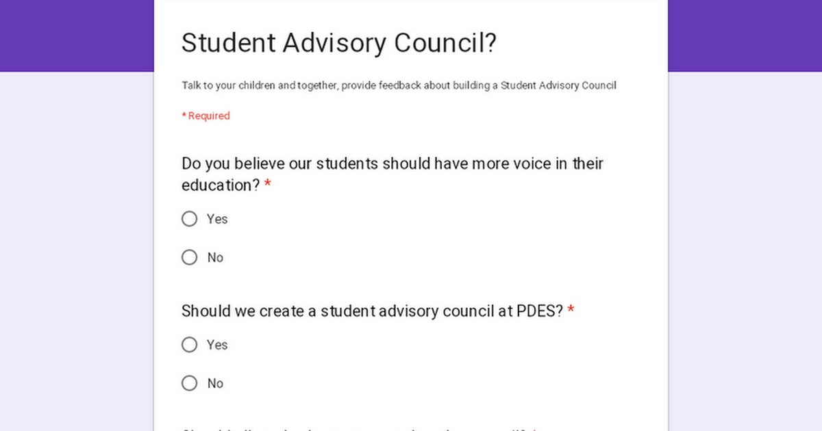 Student Advisory Council?