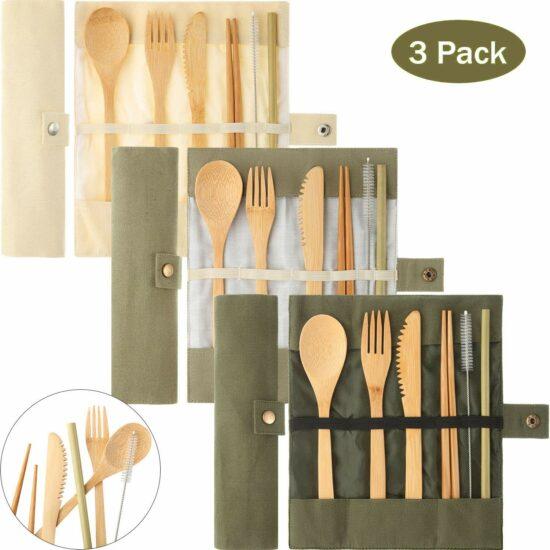 5. 3 Pack Bamboo Cutlery Set