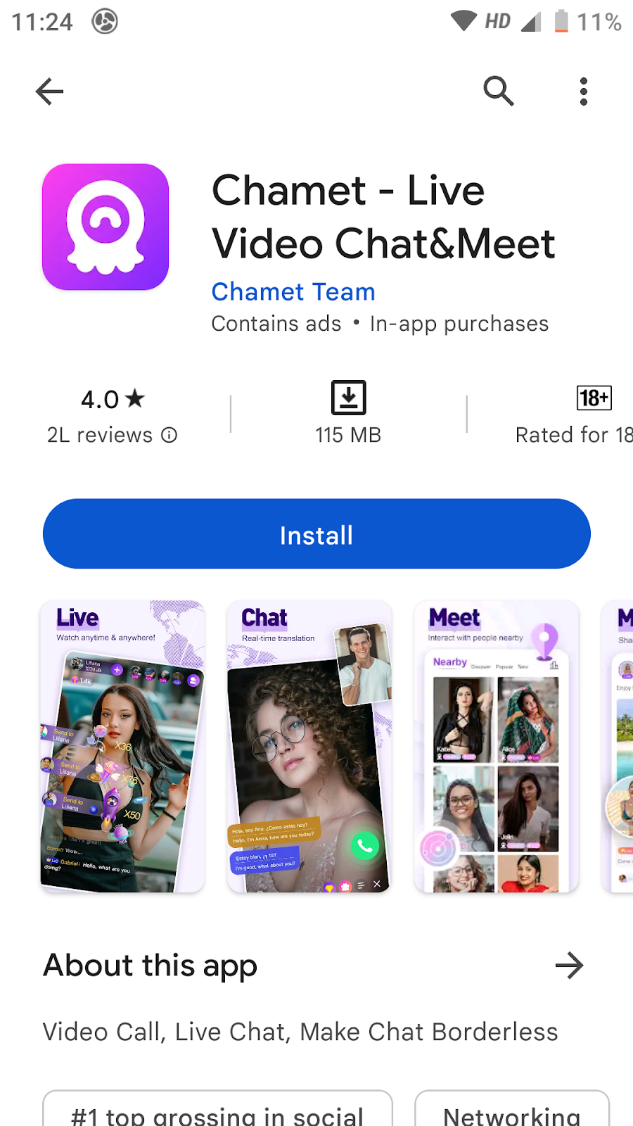 #10. Chamet - Free Ladkiyon Se Baat Karne Wala App 