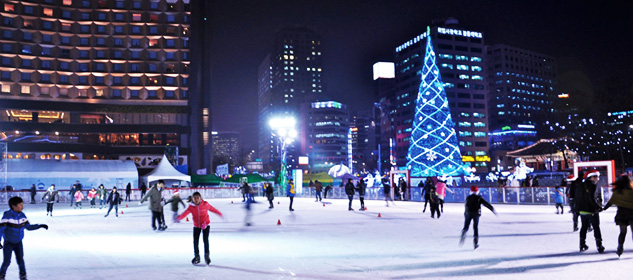Image result for ice skating rinks outside in korea