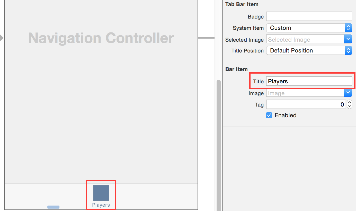 Tab Bar Players