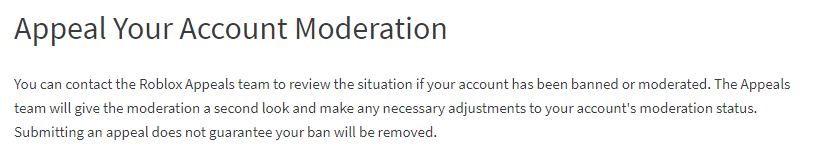 how to get unbanned from roblox appeal