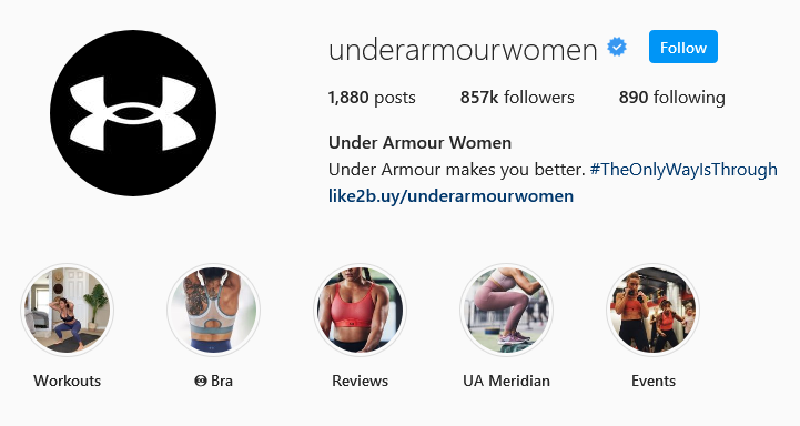 instagram brands undrer armor 