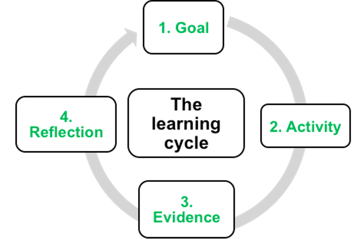 The learning cycle: Goal, activity, evidence, reflection