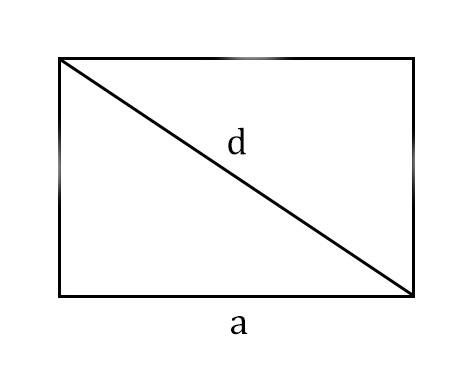 формула расчета площади прямоугольника при известной стороне и диагонали