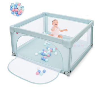 1. Costzon Baby Playpen, Extra Large Playpen for Babies w/ Safety Gates