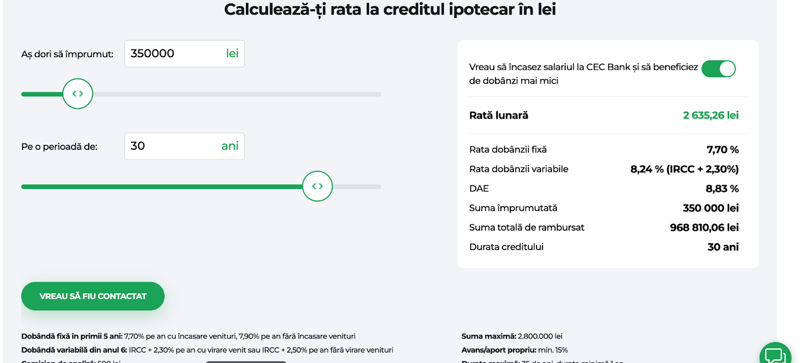 simulare credit ipotecar cec