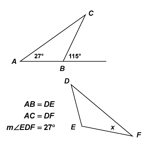 Two congruent triangles.